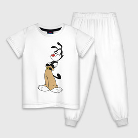 Детская пижама хлопок с принтом Animaniacs , 100% хлопок |  брюки и футболка прямого кроя, без карманов, на брюках мягкая резинка на поясе и по низу штанин
 | animaniacs | vdpartat | yakko warner | озорные анимашки | якко уорнер