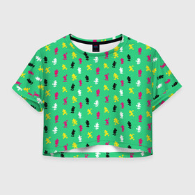 Женская футболка Crop-top 3D с принтом Маленький Мышонок , 100% полиэстер | круглая горловина, длина футболки до линии талии, рукава с отворотами | disney | mickey mouse | vdpartat | микки маус | мышонок микки | паттерн | текстура