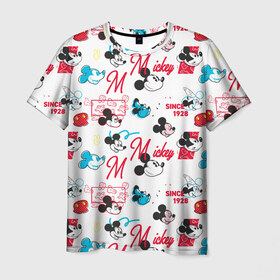 Мужская футболка 3D с принтом Mickey Mouse, , 100% полиэфир | прямой крой, круглый вырез горловины, длина до линии бедер | disney | mickey mouse | vdpartat | дисней | маус | мики | микки | микки маус | мышонок микки | паттерн | текстура