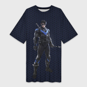 Платье-футболка 3D с принтом Nightwing ,  |  | batman | batman arkham knight | nightwing | vdzabma | бэтмен | бэтмен рыцарь аркхема | найтвинг