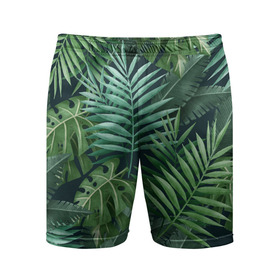 Мужские шорты спортивные с принтом Тропики ,  |  | summer | банановая | банановые | джунгли | зелень | краски | летняя | лето | листики | листы | листья | надпись | настроение | отдых | отпуск | пальма | пальмовые | пальмы | папоротник | пляжная | позитив