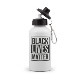 Бутылка спортивная с принтом BLACK LIVES MATTER , металл | емкость — 500 мл, в комплекте две пластиковые крышки и карабин для крепления | black | internet | lives | matter | meme | интернет | мем