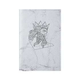 Обложка для паспорта матовая кожа с принтом Нептун , натуральная матовая кожа | размер 19,3 х 13,7 см; прозрачные пластиковые крепления | скульптура | статуя