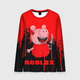 Мужской лонгслив 3D с принтом Roblox piggy/Свинка Пигги. , 100% полиэстер | длинные рукава, круглый вырез горловины, полуприлегающий силуэт | game | gamer | logo | minecraft | piggi | roblox | simulator | игра | конструктор | лого | пигги | свинья | симулятор | строительство | фигура