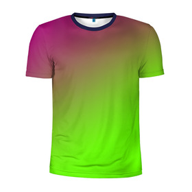 Мужская футболка 3D спортивная с принтом Кислотная , 100% полиэстер с улучшенными характеристиками | приталенный силуэт, круглая горловина, широкие плечи, сужается к линии бедра | gradient | summer | textures | tie dye | абстракт | градиент | лето | переход | радуга | тай дай | текстура | текстуры | хиппи | цвета