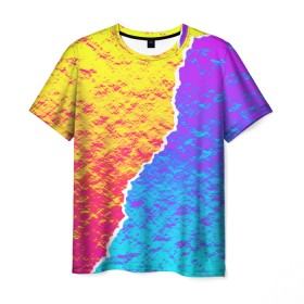 Мужская футболка 3D с принтом Цветные переливы , 100% полиэфир | прямой крой, круглый вырез горловины, длина до линии бедер | абстрактный | блестящие | волны | геометрия | градиент | краски | летний | лето | море | небо | неоновые | облака | океан | перламутр | поп | радуга | радужный | разноцветные | река | ретро | русалка