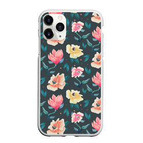 Чехол для iPhone 11 Pro матовый с принтом Акварельные цветы , Силикон |  | floral | flowers | pastel | pattern | pink | texture | watercolor | акварель | букет | картина | красками | краски | листья | маки | настроение | пастель | пионы | рисунок | розовые | розы | ромашки | сад | цветки | цветочки