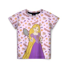 Детская футболка 3D с принтом Tangled Disney Princess , 100% гипоаллергенный полиэфир | прямой крой, круглый вырез горловины, длина до линии бедер, чуть спущенное плечо, ткань немного тянется | disney princess | tangled | vdkimel | рапунцель
