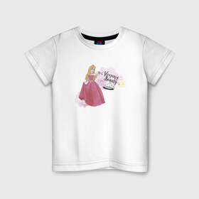 Детская футболка хлопок с принтом Sleeping beauty Aurora , 100% хлопок | круглый вырез горловины, полуприлегающий силуэт, длина до линии бедер | Тематика изображения на принте: aurora | disney princess | sleeping beauty | vdkimel | аврора | спящая красавица