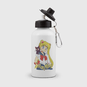 Бутылка спортивная с принтом Sailor Moon & Luna , металл | емкость — 500 мл, в комплекте две пластиковые крышки и карабин для крепления | cat | girl | kitty | luna | moon | sailor moon | sailormoon | девочка | кот | котик | котэ | кошка | луна | мультяшка | сейлормун | сэйлор мун