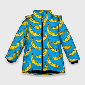 Зимняя куртка для девочек 3D с принтом Go Bananas , ткань верха — 100% полиэстер; подклад — 100% полиэстер, утеплитель — 100% полиэстер. | длина ниже бедра, удлиненная спинка, воротник стойка и отстегивающийся капюшон. Есть боковые карманы с листочкой на кнопках, утяжки по низу изделия и внутренний карман на молнии. 

Предусмотрены светоотражающий принт на спинке, радужный светоотражающий элемент на пуллере молнии и на резинке для утяжки. | food | fruits | банан | бананчики | бананы | вкусняшки | десерт | джунгли | еда | летний | лето | море | обезьяна | овощи | океан | острова | отдых | отпуск | пальмы | плоды | пляж | природа | рай | сладкие
