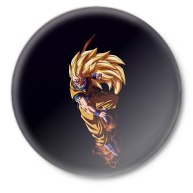 Значок с принтом Шар Дракона ,  металл | круглая форма, металлическая застежка в виде булавки | dragon ball | аниме | веджета | драконий жемчуг | молнии | шар дракона