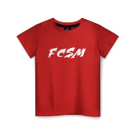 Детская футболка хлопок с принтом FCSM , 100% хлопок | круглый вырез горловины, полуприлегающий силуэт, длина до линии бедер | fc spartak | fcsm | spartak | spartak moscow | красно белые | спартак | спартак москва | фк спартак | фксм