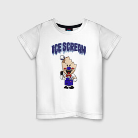 Детская футболка хлопок с принтом Ice Scream , 100% хлопок | круглый вырез горловины, полуприлегающий силуэт, длина до линии бедер | horror | ice scream | neighborhood | аркадный | хоррор