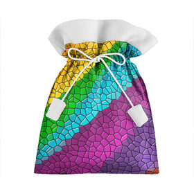 Подарочный 3D мешок с принтом Яркая мозаика , 100% полиэстер | Размер: 29*39 см | желтый | зелёный | красный | мозаика | оранжевый | радуга | синий | фиолетовый | цвета | яркие | яркие цвета