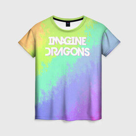 Женская футболка 3D с принтом IMAGINE DRAGONS , 100% полиэфир ( синтетическое хлопкоподобное полотно) | прямой крой, круглый вырез горловины, длина до линии бедер | dan reynolds | imagine dragons | rock | дэн рейнольдс | рок