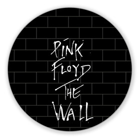 Коврик для мышки круглый с принтом PINK FLOYD , резина и полиэстер | круглая форма, изображение наносится на всю лицевую часть | pink floyd | the wall | пинк флоид | стена