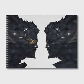 Альбом для рисования с принтом Deus Ex(спина) , 100% бумага
 | матовая бумага, плотность 200 мг. | adam jensen | cyberpunk | deus ex | eidos montreal | games | human revolution | low poly | mankind divided | square enix | адам дженсен | бог из | игры | киберпанк