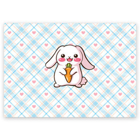 Поздравительная открытка с принтом Милый зайка , 100% бумага | плотность бумаги 280 г/м2, матовая, на обратной стороне линовка и место для марки
 | веган | вегетарианец | животное | зайцы | зайчик | зайчонок | заяц | кролик | кроль | крольчонок | овощи | пушистик