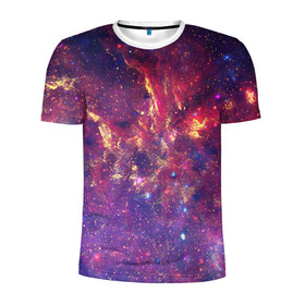 Мужская футболка 3D спортивная с принтом Огненный разлом , 100% полиэстер с улучшенными характеристиками | приталенный силуэт, круглая горловина, широкие плечи, сужается к линии бедра | арт | желтый | звёзды | космос | красный | облако | синий | сияние | фиолетовый | яркие цвета