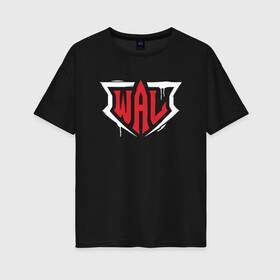 Женская футболка хлопок Oversize с принтом WAL logo , 100% хлопок | свободный крой, круглый ворот, спущенный рукав, длина до линии бедер
 | armwrestling | wal | world armwrestling league | армрестлинг | вал