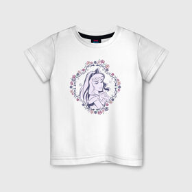 Детская футболка хлопок с принтом Sleeping Beauty , 100% хлопок | круглый вырез горловины, полуприлегающий силуэт, длина до линии бедер | aurora | disney princess | sleeping beauty | vdkimel | аврора | спящая красавица