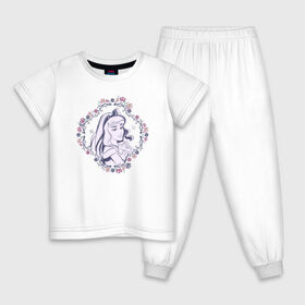 Детская пижама хлопок с принтом Sleeping Beauty , 100% хлопок |  брюки и футболка прямого кроя, без карманов, на брюках мягкая резинка на поясе и по низу штанин
 | aurora | disney princess | sleeping beauty | vdkimel | аврора | спящая красавица