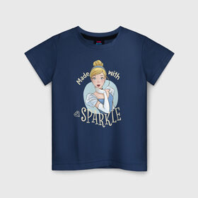 Детская футболка хлопок с принтом Золушка , 100% хлопок | круглый вырез горловины, полуприлегающий силуэт, длина до линии бедер | cinderella | disney princess | vdkimel | золушка