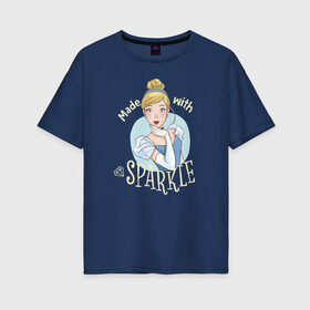 Женская футболка хлопок Oversize с принтом Золушка , 100% хлопок | свободный крой, круглый ворот, спущенный рукав, длина до линии бедер
 | cinderella | disney princess | vdkimel | золушка