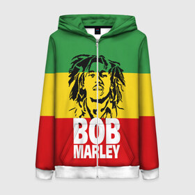 Женская толстовка 3D на молнии с принтом Bob Marley , 100% полиэстер | длина до линии бедра, манжеты и пояс оформлены мягкой тканевой резинкой, двухслойный капюшон со шнурком для регулировки, спереди молния, по бокам два кармана | bob | bob marley | движение | музыка | рэгги | свобода | стиль | счастье | ямайка