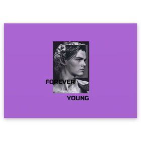 Поздравительная открытка с принтом Леонардо Ди Каприо , 100% бумага | плотность бумаги 280 г/м2, матовая, на обратной стороне линовка и место для марки
 | forever young | леонардо ди каприо | лицо | эстетика