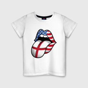 Детская футболка хлопок с принтом Английский Язык , 100% хлопок | круглый вырез горловины, полуприлегающий силуэт, длина до линии бедер | Тематика изображения на принте: american | england | english | usa | английский язык | англия | переводчик | сша | тренд | язык