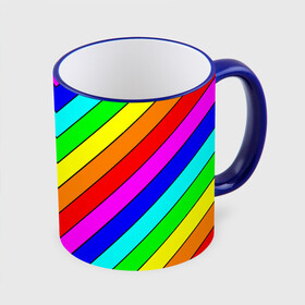 Кружка с полной запечаткой с принтом Rainbow Stripes , керамика | ёмкость 330 мл | geometry | gradient | neon | геометрические | градиент | детям | кислота | кислотный | конус | красочный | линии | неоновые | пирамида | полоска | полосы | радуга | радужный | разноцветные | сочный | треугольники