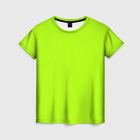 Женская футболка 3D с принтом ACID , 100% полиэфир ( синтетическое хлопкоподобное полотно) | прямой крой, круглый вырез горловины, длина до линии бедер | acid | зеленая | кислотная | однотонная | салатовая