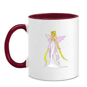 Кружка двухцветная с принтом Sailor Moon/Серенити , керамика | объем — 330 мл, диаметр — 80 мм. Цветная ручка и кайма сверху, в некоторых цветах — вся внутренняя часть | Тематика изображения на принте: bunny | luna | princess | serenity | stars | usagi | wings | ангел | волосы | девушка | детям | звездная | звезды | королева | корона | крылья | луна | любовь | малышка | марс | радуга | сейлор мун | токио | усаги цукино | школьные 