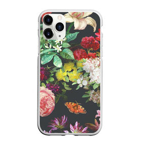 Чехол для iPhone 11 Pro Max матовый с принтом Цветы , Силикон |  | Тематика изображения на принте: арт | бабочка | бабочки | белая лилия | белый | желтый | зеленый | картина | краски | красный | лилии | лилия | рисунок | рисунок красками | роза | розовая роза | розовый | розы | тёмный | фиолетовый