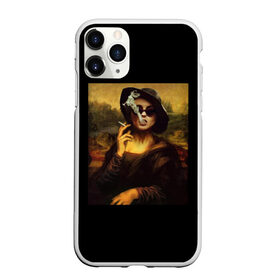Чехол для iPhone 11 Pro матовый с принтом jaKondA , Силикон |  | Тематика изображения на принте: jakonda | mona lisa | smoking | woman | девушка | джаконда | мона лиза