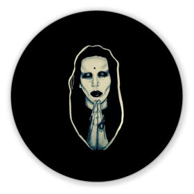 Коврик для мышки круглый с принтом Marilyn Manson , резина и полиэстер | круглая форма, изображение наносится на всю лицевую часть | manson | marilyn | marilyn manson | мэнсон | мэрилин | мэрилин мэнсон