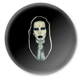 Значок с принтом Marilyn Manson ,  металл | круглая форма, металлическая застежка в виде булавки | Тематика изображения на принте: manson | marilyn | marilyn manson | мэнсон | мэрилин | мэрилин мэнсон