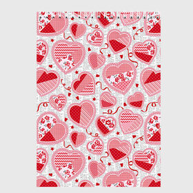 Скетчбук с принтом Розовые валентинки , 100% бумага
 | 48 листов, плотность листов — 100 г/м2, плотность картонной обложки — 250 г/м2. Листы скреплены сверху удобной пружинной спиралью | Тематика изображения на принте: арт | влюблённые | день влюблённых | день святого валентина | красный | рисунок | розовый | сердечко | сердца | сердце | середчки
