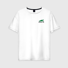 Женская футболка хлопок Oversize с принтом LaCosinus , 100% хлопок | свободный крой, круглый ворот, спущенный рукав, длина до линии бедер
 | cos | crocodile | аллигатор | косинус | крокодил | крокодильчик | математика | угол