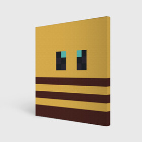 Холст квадратный с принтом Minecraft Bee , 100% ПВХ |  | bee | minecraft | майнкрафт | пчела | пчёлка | пчелобав