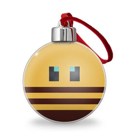 Ёлочный шар с принтом Minecraft Bee , Пластик | Диаметр: 77 мм | Тематика изображения на принте: bee | minecraft | майнкрафт | пчела | пчёлка | пчелобав