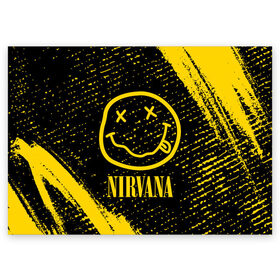 Поздравительная открытка с принтом NIRVANA / НИРВАНА , 100% бумага | плотность бумаги 280 г/м2, матовая, на обратной стороне линовка и место для марки
 | band | cobain | face | kurt | logo | music | nirvana | rock | rocknroll | группа | кобейн | курт | лого | логотип | музыка | музыкальная | нирвана | рожица | рок | рокнролл | символ