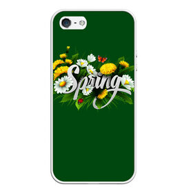 Чехол для iPhone 5/5S матовый с принтом Весна , Силикон | Область печати: задняя сторона чехла, без боковых панелей | весна | одуванчики | полевые цветы. | ромашки | цветы