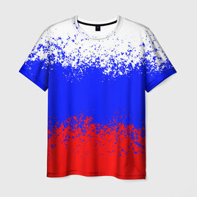 Мужская футболка 3D с принтом Россия. , 100% полиэфир | прямой крой, круглый вырез горловины, длина до линии бедер | russia | герб | государство | наша раша | патриотизм | раша | россия | россия 2020 | страна | флаг | флаг россии | я русский