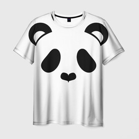 Мужская футболка 3D с принтом Panda , 100% полиэфир | прямой крой, круглый вырез горловины, длина до линии бедер | panda | животные | медведь | мишка | панда