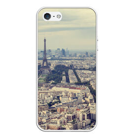 Чехол для iPhone 5/5S матовый с принтом Париж , Силикон | Область печати: задняя сторона чехла, без боковых панелей | Тематика изображения на принте: город | париж | улицы города | франция | эйфелевая башня