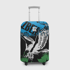 Чехол для чемодана 3D с принтом Узбекистан , 86% полиэфир, 14% спандекс | двустороннее нанесение принта, прорези для ручек и колес | eagle | flag | raster | republic | uzbekistan | орел | растр | республика | узбекистан | флаг