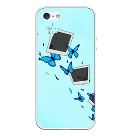 Чехол для iPhone 5/5S матовый с принтом Live Is Strange , Силикон | Область печати: задняя сторона чехла, без боковых панелей | бабочки | градиент | осколки | полароид